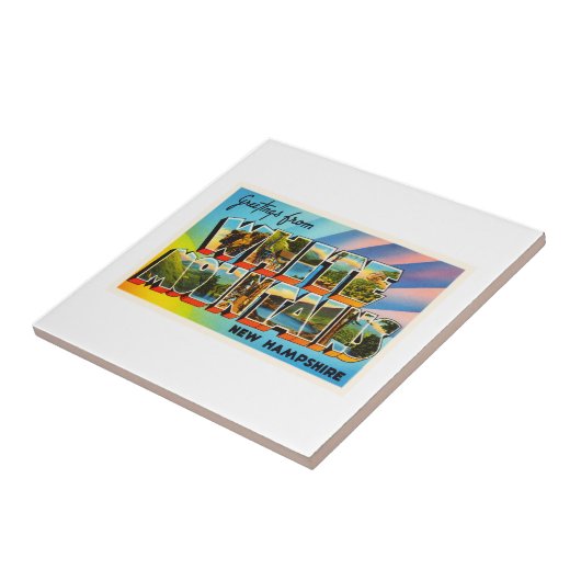 Carreau Souvenir blanc de voyage du New Hampshire NH de (Côté)