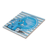 Carreau Souvenir idiot bleu drôle d'éléphant de Chevron (Côté)