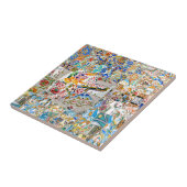 Carreau Souvenirs. Parc Güell. Grande mosaïque. Partie 1. (Côté)