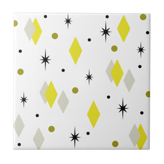 Carreau Space Age Diamonds Yellow Gray White (Devant)