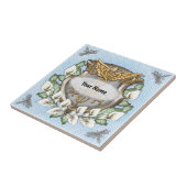 Carreau Spath lily bouclier caducée (Côté)