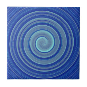 Carreau spirale bleue et turquoise
