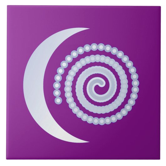 Carreau Spirale de lune d'argent sur violet (Devant)
