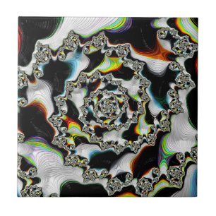 Carreau Spirale fractale psychédélique multicolore abstrai