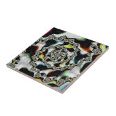 Carreau Spirale fractale psychédélique multicolore abstrai (Côté)