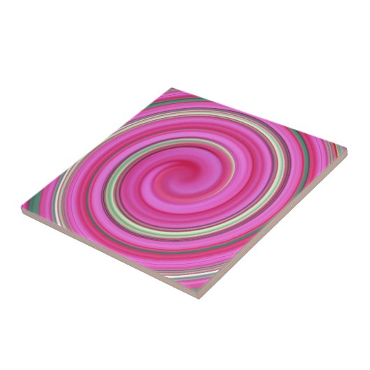 Carreau spirale rose et verte (Côté)