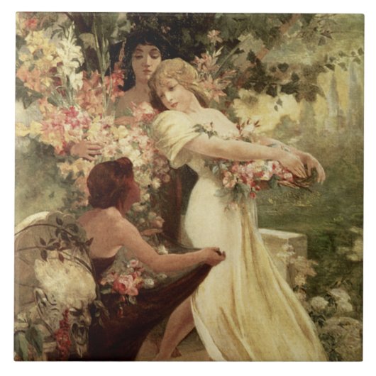 Carreau Spirit Of Spring par Alphonse Mucha (Devant)