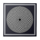 Carreau Spirituel noir blanc Mandala géométrique Vector Ar (Devant)