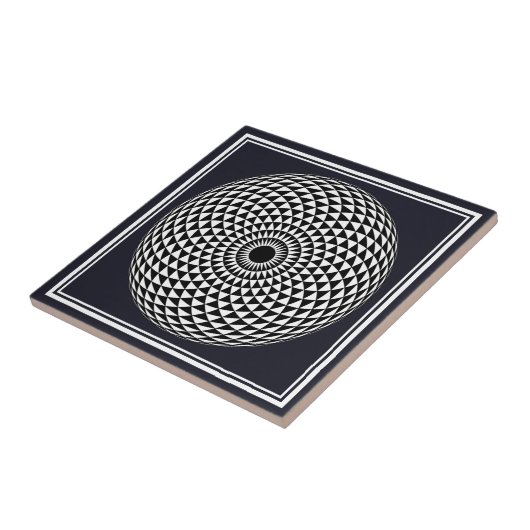 Carreau Spirituel noir blanc Mandala géométrique Vector Ar (Côté)