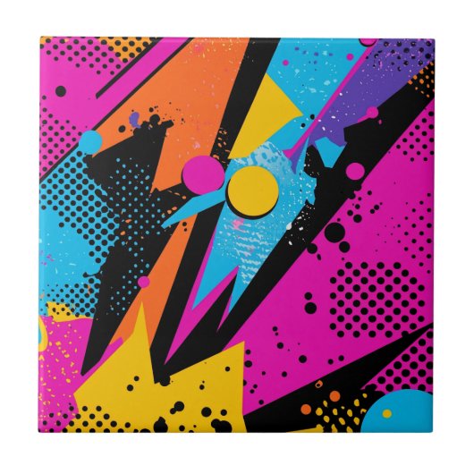 Carreau Splash couleur Abstrait dans le style comique rétr (Devant)