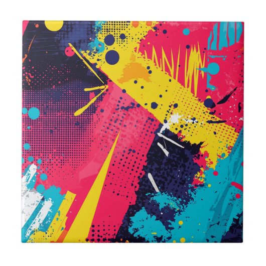 Carreau Splash couleur Abstrait dans le style comique rétr (Devant)