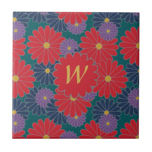 Carreau Splashy Fall Floral Tile (Devant)