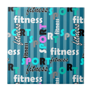 Carreau sport fitness texte clair motif pour sportswear