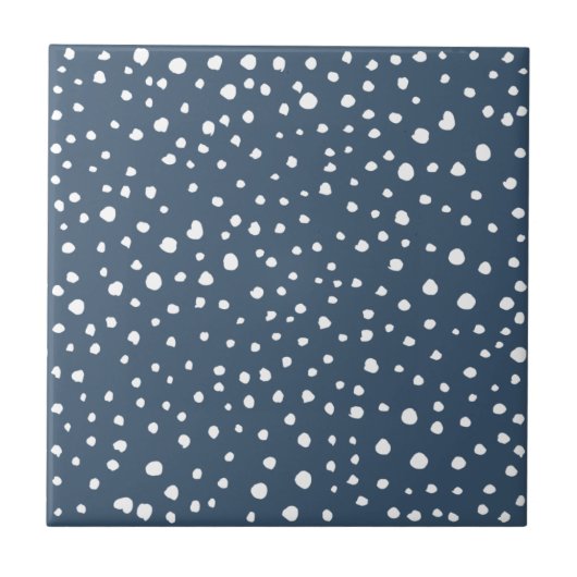 Carreau Spots Dalmatiens Bleus Marine, Points Dalmatiens,  (Devant)