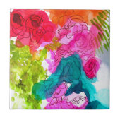 Carreau Spring Flowers watercolour abstract (Devant)