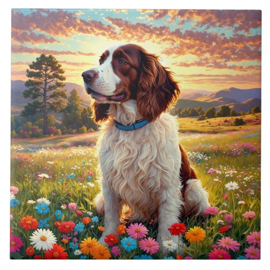 Carreau Springer Spaniel Anglais chien (Devant)