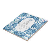 Carreau Spun Sugar & Skydiver Mariage bleu Keepsaké Cerami (Côté)