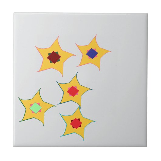 Carreau square  stars designed ceramic tiles (Devant)
