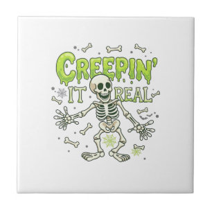 Carreau Squelette de Halloween Crépin It Real Toile d'arai