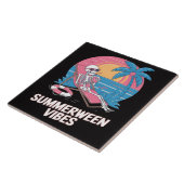 Carreau Squelette de Summerween Vacances d'été Plage Drôle (Côté)