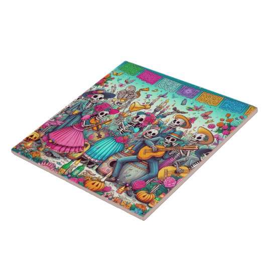 Carreau Squelettes peints (Côté)