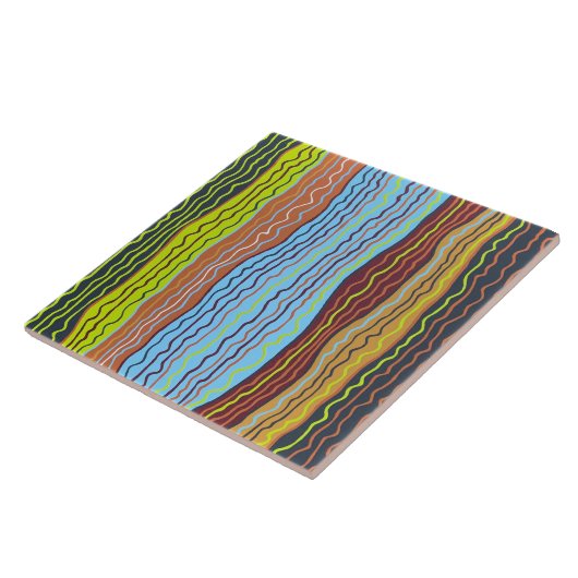 Carreau Squiggles modernes 4 6 x 6 Carrelage en céramique (Côté)