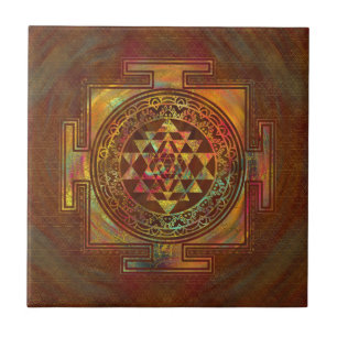 Carreau Sri coloré Yantra/Sri Chakra