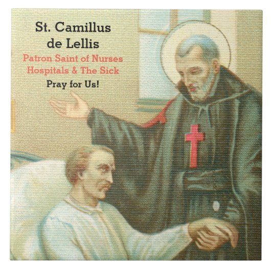 Carreau St. Camillus Comforting an Invalid (M 021) (Devant)