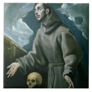 Carreau St Francis recevant les stigmates (huile sur la