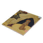 Carreau St Jerome avec le lion, 1436 (tempera sur le (Côté)