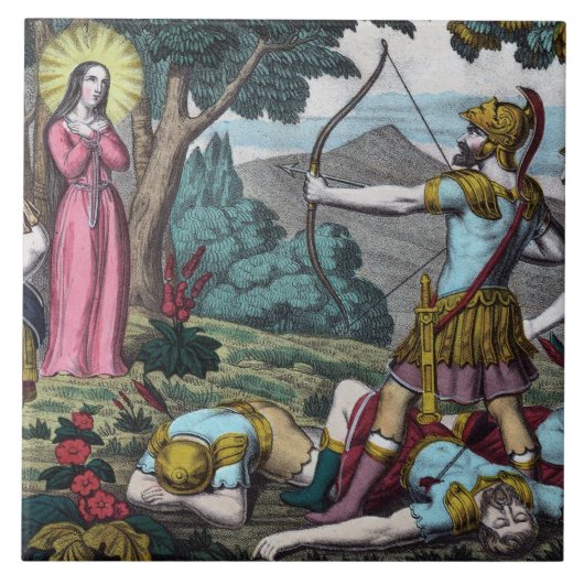 Carreau St Philomena prise avec des flèches (Devant)