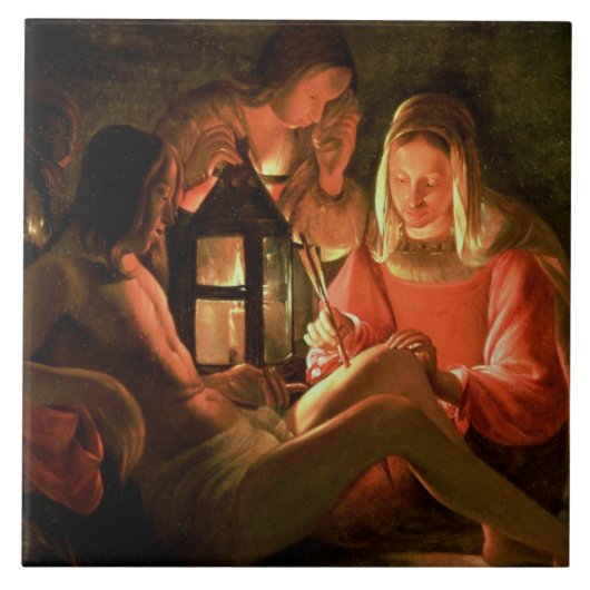 Carreau St SebastiAn tendu par la femme sainte (l'huile (Devant)