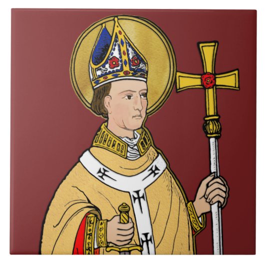 Carreau St. Thomas Becket avec Épée (M 033; Colorisée) (Devant)