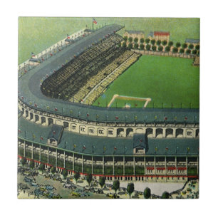 Carreau Stade de baseball de sport vintage, vue aérienne