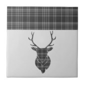 Carreau Stag Grey Tartan Motif (Devant)
