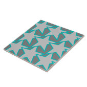Carreau Star moderne géométrique, gris et turquoise (Côté)
