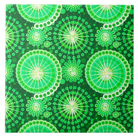 Carreau Starburds et pingwheel, vert pin foncé (Devant)
