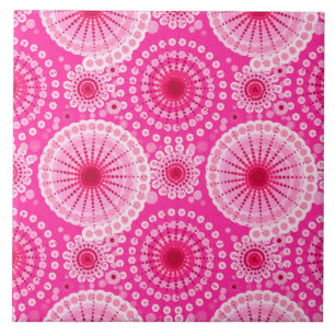 Carreau Starburgh et pinwheel, fuchsia rose & maroon