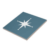 Carreau Starburst Mid-Century Moderne Bleu Rétro (Côté)