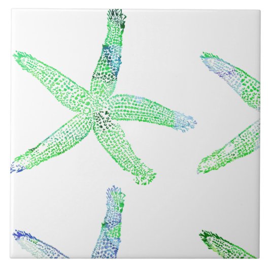 Carreau Starfish Beach Green Blue White Grand Cool (Devant)