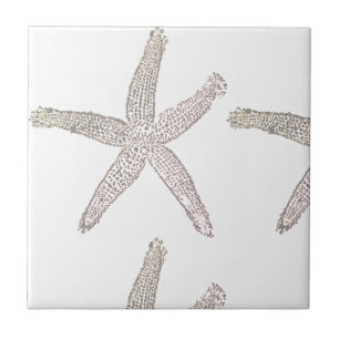 Carreau Starfish Beach Gris Gris Blanc Beige Cadeau Favori