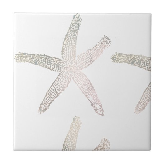 Carreau Starfish Coastal Beach Gris gris blanc Cool tendan (Devant)