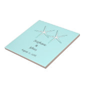 Carreau Starfish Cute Couple Turquoise Blanc Cadeau Favori (Côté)