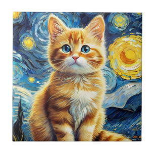 Carreau Starry Night Cat