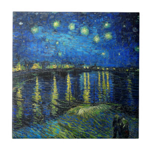 Carreau Starry Night Over the Rhone par Vincent Van Gogh