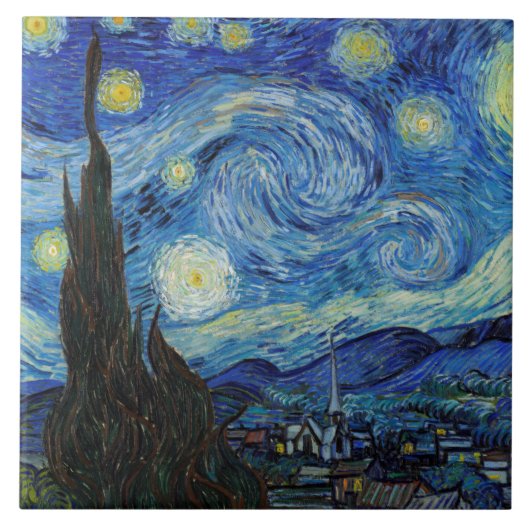 Carreau Starry Night, Vincent van Gogh (Devant)