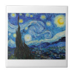 CARREAU "STARRY NIGHT" VINCENT VAN GOGH ART CARRELAGE CÉRA<br><div class="desc">"STARRY NIGHT" 1889 VINCENT VAN GOGH FINE ART TILE CÉRAMIQUE</div>