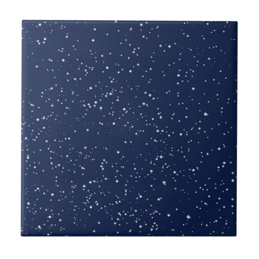 Carreau Starry Sky, Stars on Midnight Blue  (Devant)