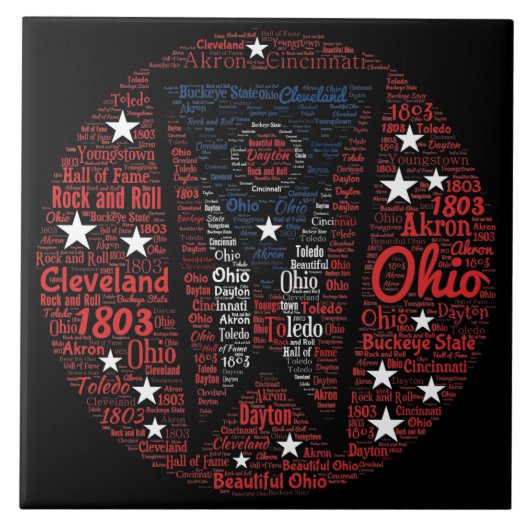 Carreau State of Ohio Word Art (6"X6") Carrelage photo en (Devant)