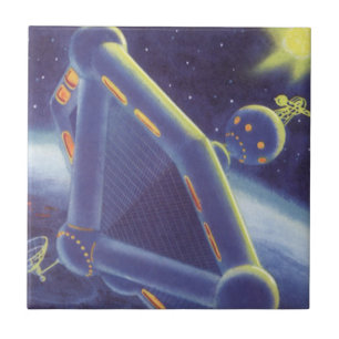 Carreau Station spatiale orbitante de science-fiction vint